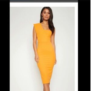 Elegant One-Shoulder Tangerine Dress